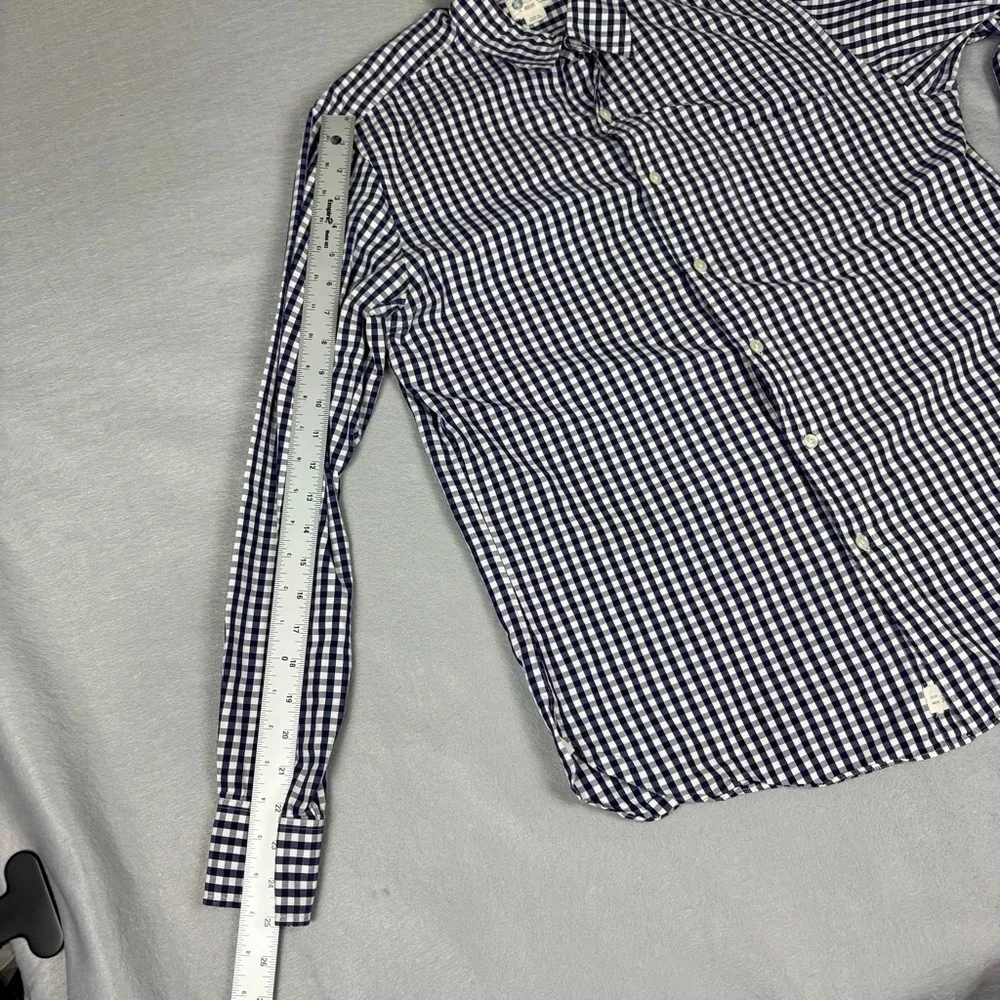 J.Crew Men's Blue and White Plaid Button Down Shirt 100% Cotton Sz M